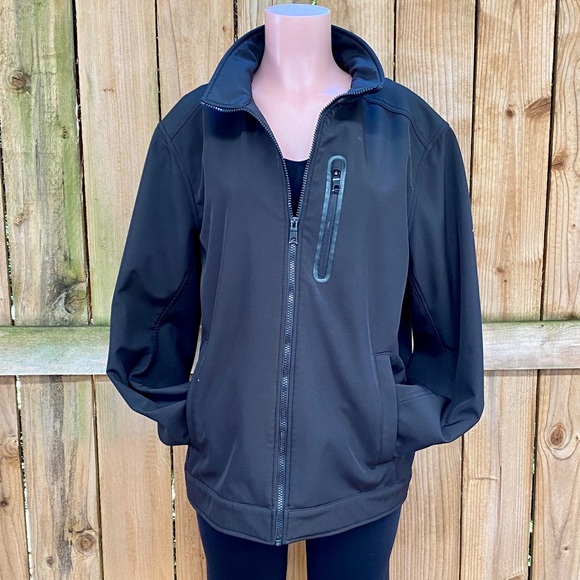 Nautica Softshell Zip Front Black Jacket EUC - Picture 9 of 13